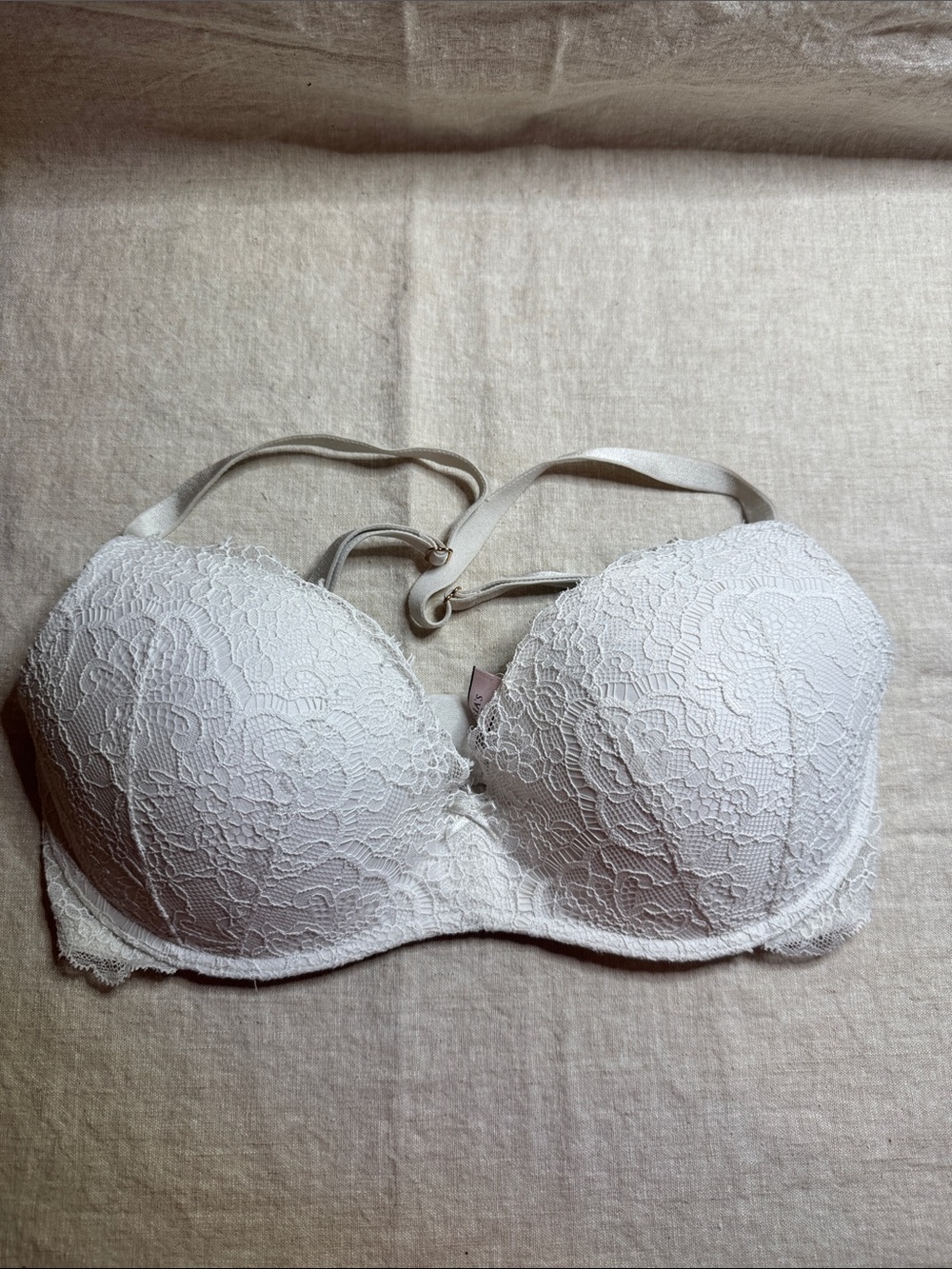 Victoria's Secret Cream Lace Push-Up Convertible Bra